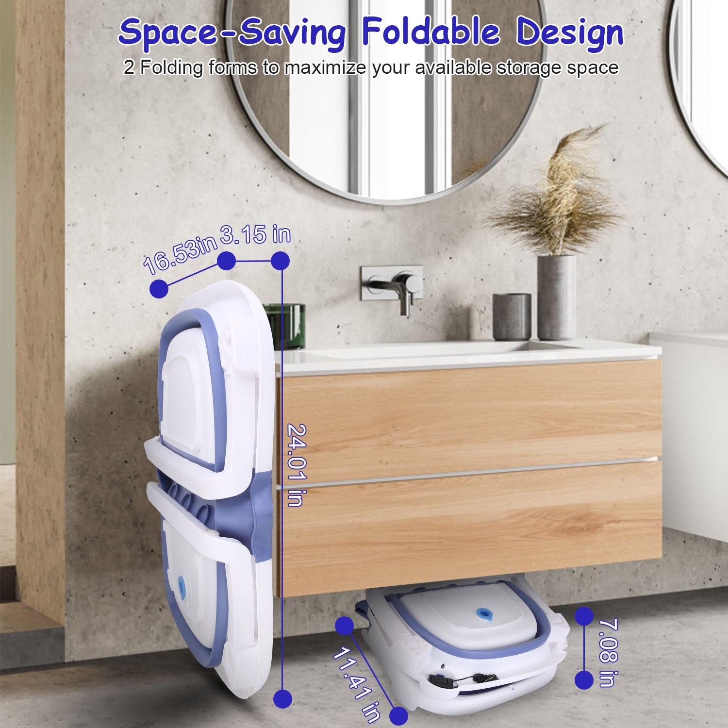 1Pc Baby Bath Tub With Thermometer Collapsible Travel Friendly 0 To 24Months Baby Bathtub With Drain Hole For Newborn Infant Toddler Odorless Toxic Free Foldable Bathtub