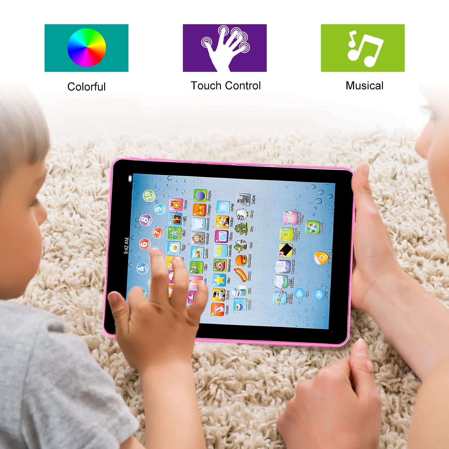 Baby Learning Tablet Educational Mini Pads Toys Touch Learn Toddler Tablet For ABC Numbers Words Gift For Boys Girls Aged 1-6 Year Old Kids