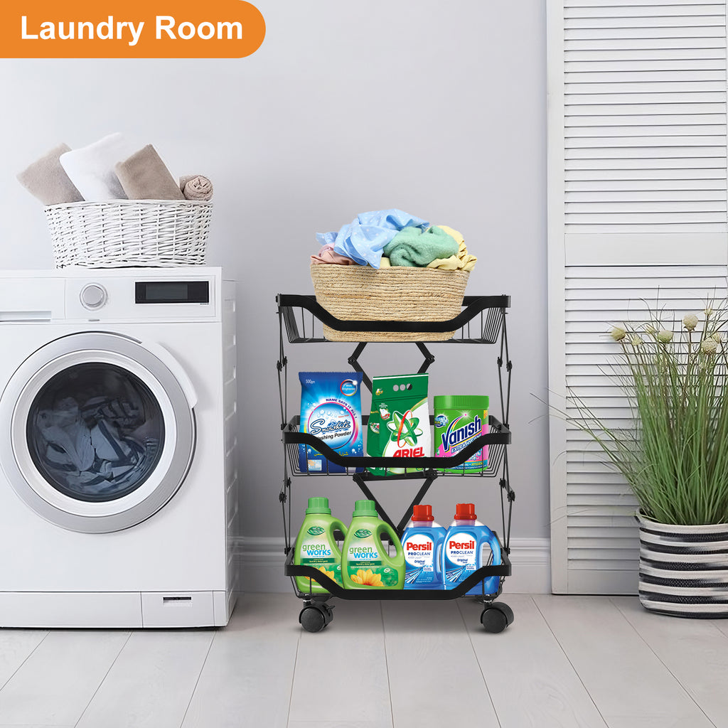 Kitchen Storage Rack Floor-Folding Vegetable Rack Multi-Layer Gap Vegetable And Fruit Basket Household Kitchen Storage Shelf