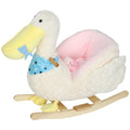 Baby Rocking Horse, Kids Ride on Pelican Rocking Horse for Toddlers 18–36 Months with Realistic Duck Sound, White