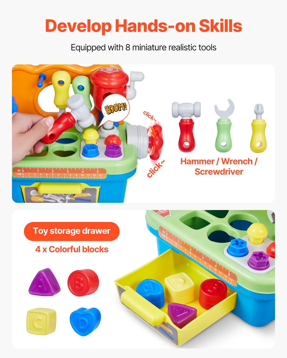 Musical Workbench For Toddler 2 Years+ Toy Musical Learning Workbench