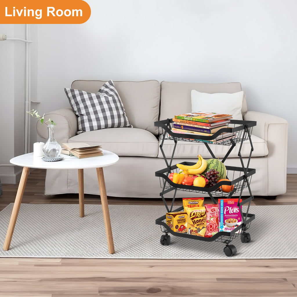 Kitchen Storage Rack Floor-Folding Vegetable Rack Multi-Layer Gap Vegetable And Fruit Basket Household Kitchen Storage Shelf