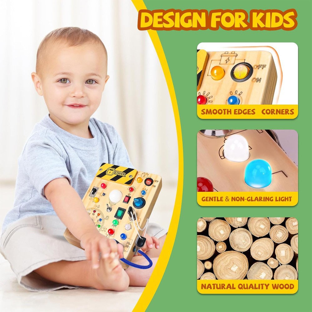 Montessori Wooden Busy Board For Toddlers Activity Board Sensory Toys Fidget